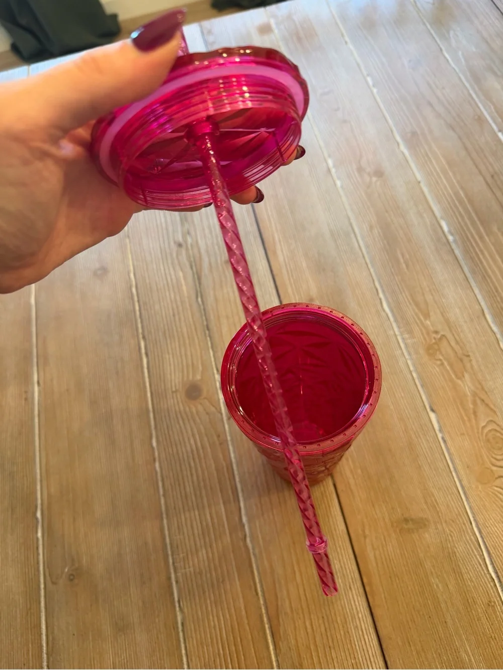 Starbucks Fushia Prism Cold Cup with Straw